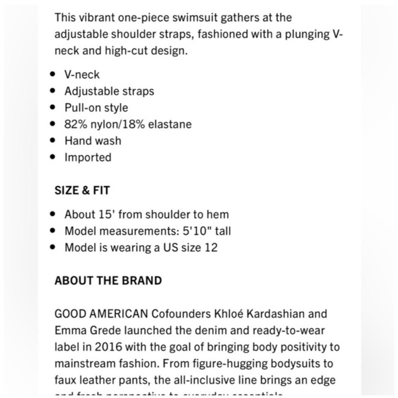 Good American Light Sky Blue Plunge V-Neck One Piece Swimsuit Size 6 XXXL 3X - Picture 3 of 6